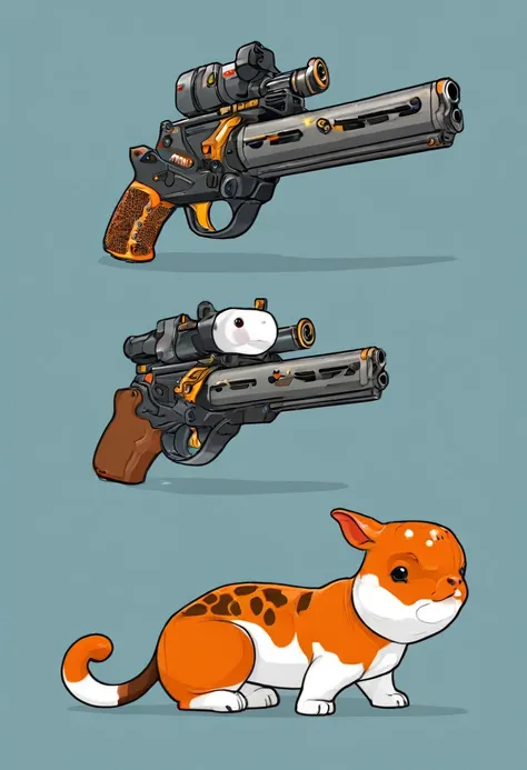 masterpiece,best quality,Extremely detailed,icon,Combined Animals造型，长颈鹿泡泡gun，玩具gun，gun（（cute））（Combined Animals），（Left view）（Solid color background）2条泡泡gun