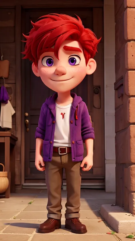 Guy red hair purple eyes