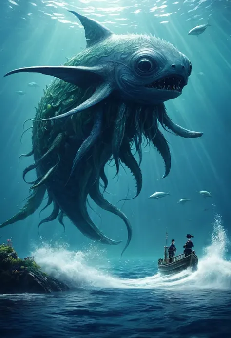 Fictional Unidentified Creatures on the Sea。That&#39;s horrible。Attacking people