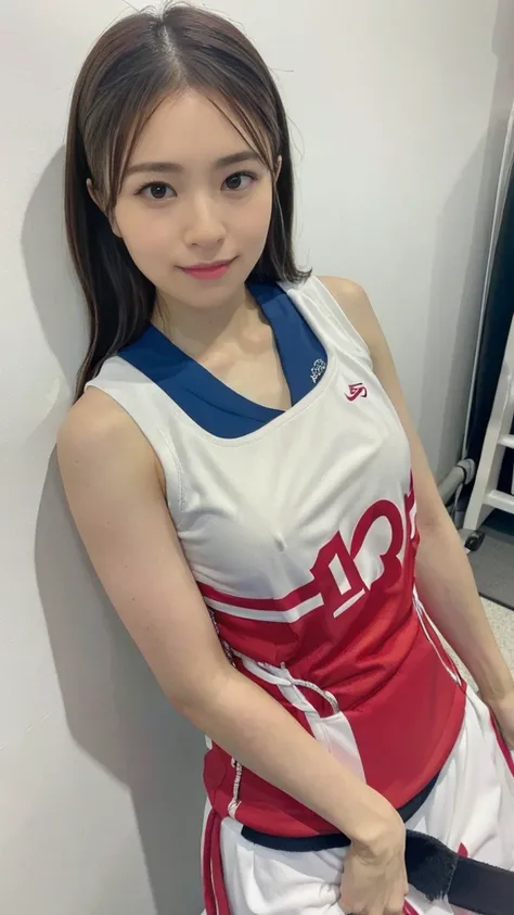 (8K, RAW Photos,Highest quality, High resolution:1.1), (Ultra-realistic:1.4),(Realistic, Realistic:1.3),The Beauty of Japan、Rhythmic gymnastics club、Rhythmic Gymnastics Uniform、((Upper Body:1.3))