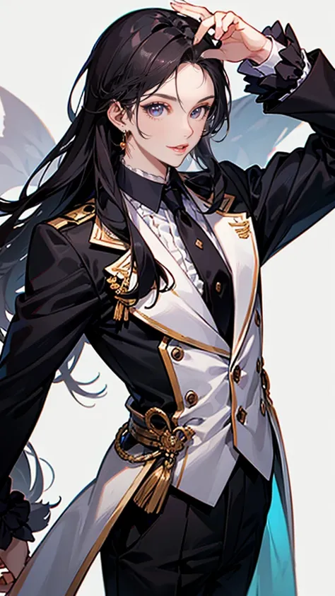 role conception、（（（a young man）））、male face、High、long hair、man wearing ruffles&#39;clothes、knight、about、magic、petal、Butterfly、Watercolor style、depth of field、depth of atmosphere、impression、ultra precision、4k、8k、High level of image quality、Delicate texture