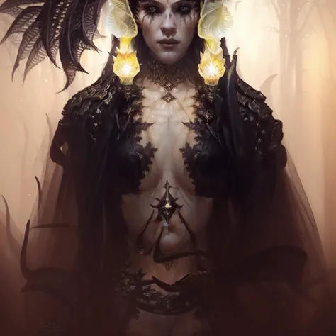 a close up of a person holding a light in their hand, yuri shwedoff and tom bagshaw, jen bartel, inspired by Petros Afshar, priestess, art deco shaman, by Petros Afshar, high priestess, portrait of a digital shaman, portrait of a priestess, anato finnstark...