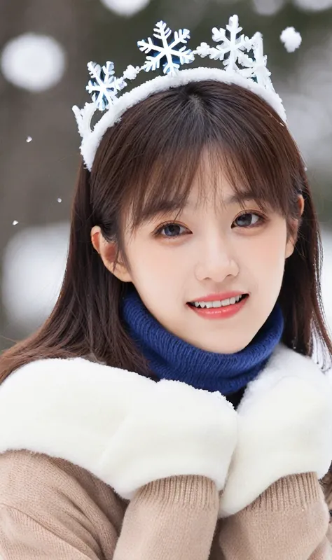 xxmixgirl,A typical Nogizaka girl becomes a snow queen wearing a snowflake crown.