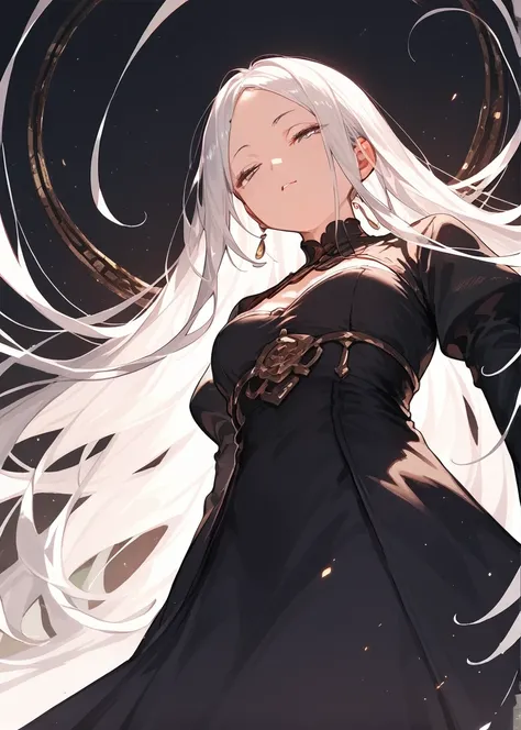 score 9, score 8 up, score 7 up, rating questionable,
detailed background, 
White hair, , 
half-closed eyes, low angle, emotionless,