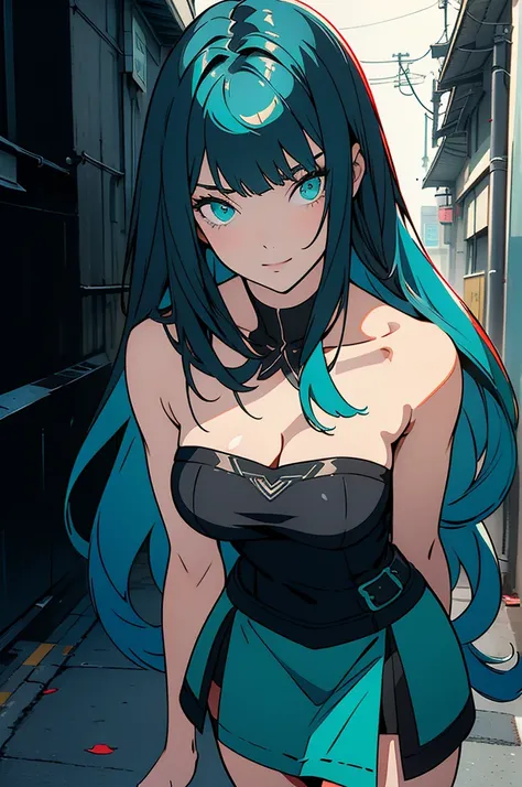 Gray hair, straight long hair, blunt straight bangs, straight long side bangs, sea wave green left eye, red rose right eye, she has heterochromia,  left and right eye is different coloured, eyes has two different iris color
((Best Quality)), ((Masterpiece)...