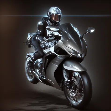 Arafed image of a man riding a motorcycle on grey background, Motorcycle concept art, concept mask, riding a Futuristic motorcycle, 3D Rendering N-9, daniel maidman octane rendering, Futuristic motorcycle, 3d rendering octane, 3d rendering octane, Honda RC...