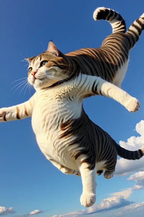 Fat cat flying airplane