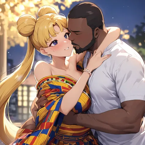 ((highest quality)), ((masterpiece)), (detailed), （perfect face）、the woman is a dark-skinned ghanaian named tsukino usagi, and i...