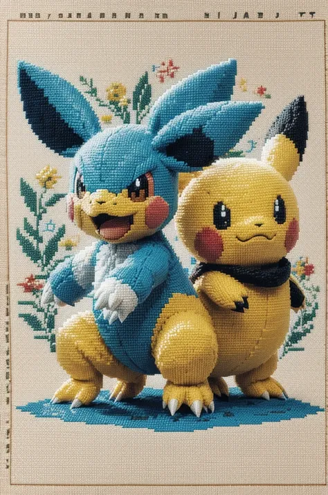 cross stitch pattern, pokemon