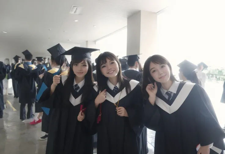 Several people in graduation gowns pose for a group photo, graduation photo, Wear academic gown, Photo taken on 2 0 2 0, Shoot with the best DSLR cameras, student, High quality upload, Urzan, tumblr, japanese Middle School, university, Taken on Go Pro Hero...