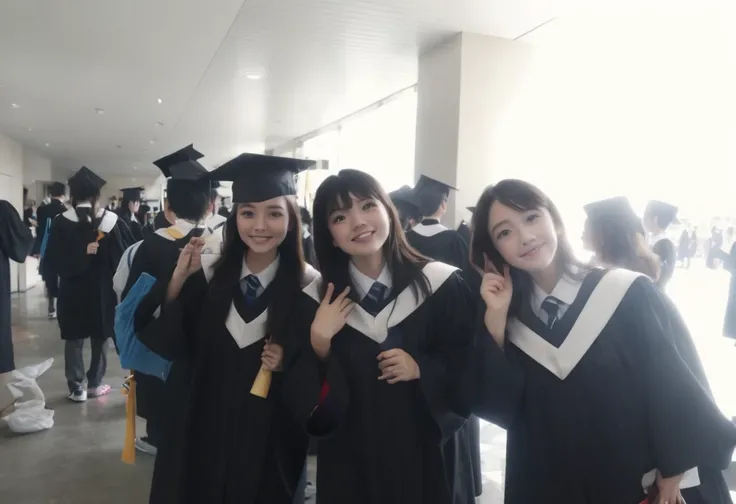 Several people in graduation gowns pose for a group photo, graduation photo, Wear academic gown, Photo taken on 2 0 2 0, Shoot with the best DSLR cameras, student, High quality upload, Urzan, tumblr, japanese Middle School, university, Taken on Go Pro Hero...