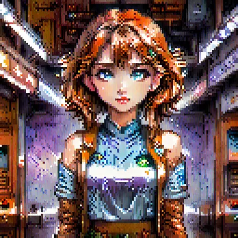 pixel art, retro game cover art, full body portrait, symmetrical shoulders, symmetrical face, beautiful, elegant, volumetric lig...