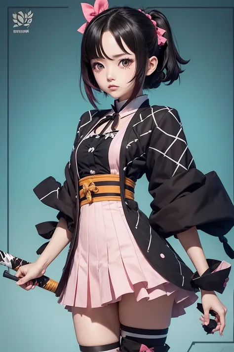 Make a Kimetsu Noyaiba style girl character 