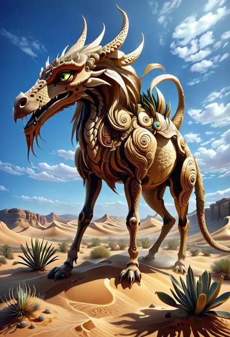 Fictional Unidentified Creatures of the Desert。That&#39;s horrible。feel ill。high resolution。delicately。