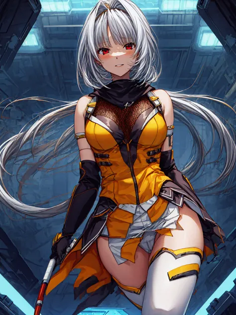 masterpiece, Highest quality, Anime Style,Official Art Beautiful Lighting, 1 Girl, bangs, (Inside a futuristic base:1.4),  , masterpiece,Noise Reduction,perfect anatomy,high resolution, ultra-detailed,game cg,dutch angle ,beautiful detailed eyes,visualart,...