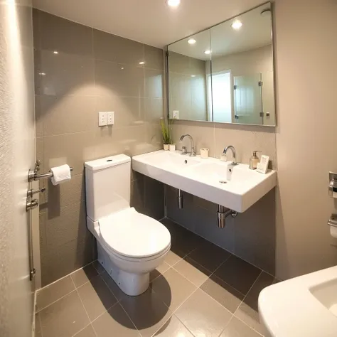 Super spacious and bright bathroom，There is an old man&#39;s bathtub in it，Front view