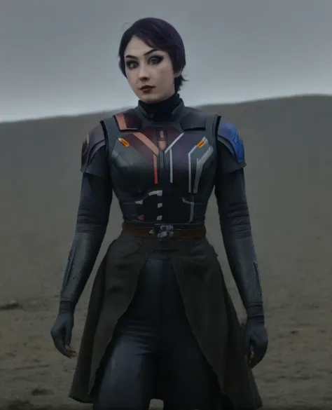 score_9,score_8_up,score_7_up,score_6_up, Trilla,green eyes,black hair, upper body, wet, armor,gloves,black bodysuit,black cape,belt,rain, science fiction,sith base, star wars, outdoors, rain, solo,fflixbag
wearing armor
sabine wren
