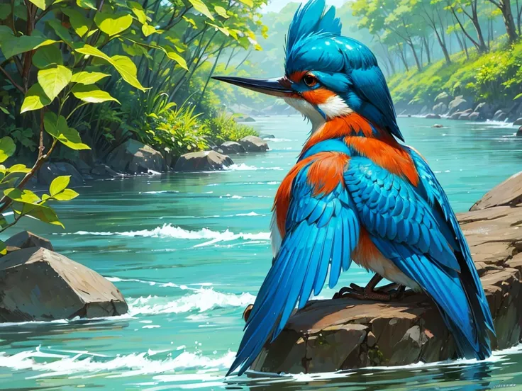 Beautiful kingfisher by the river