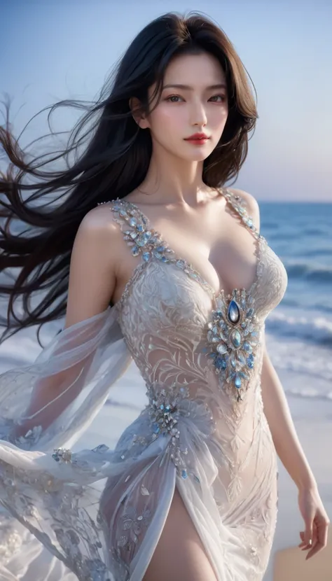 4K resolution,8K resolution,beautiful,Highest quality,Absolutely wonderful,Very detailed,Ultra-high resolution,masterpiece,(Realistic:1.5),(Realistic:1.5),Increased depth of field,Cinematic Light,
One elegant mature woman,
Long black hair,(精巧なディテールのbeautif...