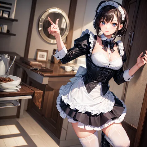 Maid with miniskirt