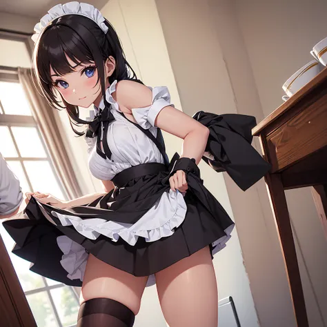 Maid with miniskirt