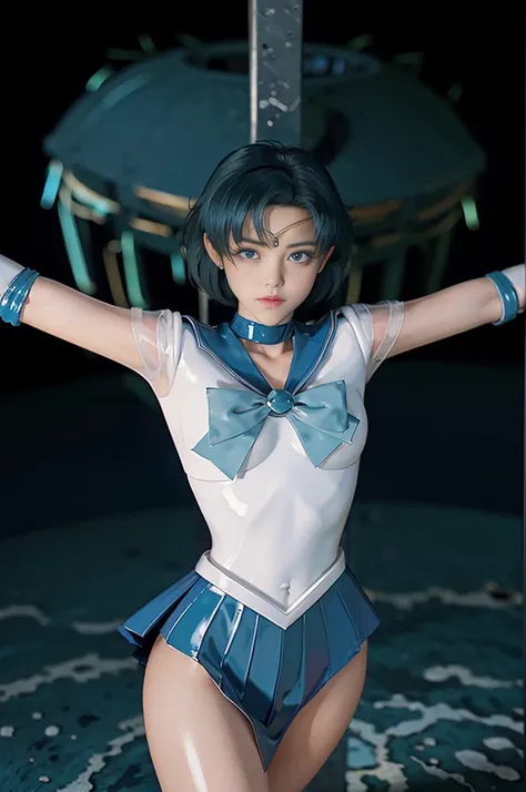 highest quality，masterpiece，ultra-high resolution, very detailed, 8k，(beautiful woman)，one person，40 years old, (sailor mercury)...