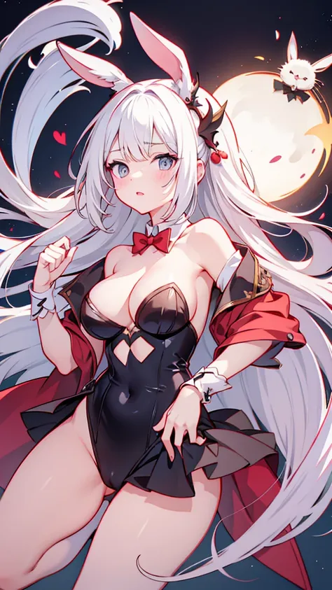 White Hair Girl, ,Rabbit, Half Dragon　Erotic