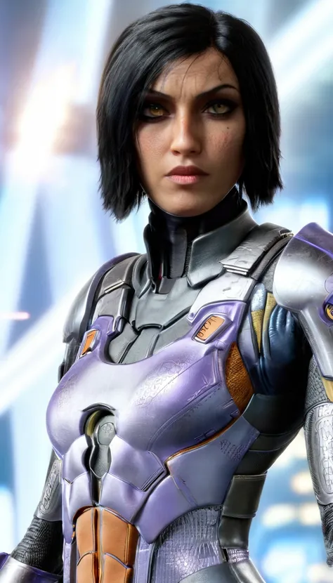 professional 3d model Cinematic scene, sabine wren, SILVER armor (HUGE BREASTS), Ghost in the Shell, detailed background, masterpiece, best quality, high quality, highres, absurdres . octane render, highly detailed, volumetric, dramatic lighting
