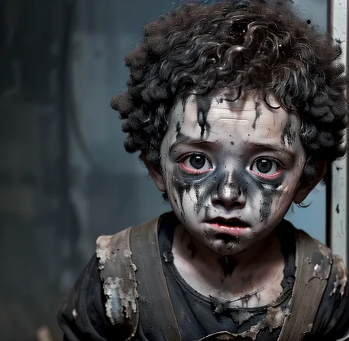 A little boy is electrocuted and left battered and covered in soot after a failed experiment in a comedy movie