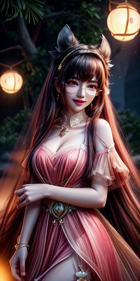 best quality, masterpiece, highres, 1girl, transparent silk china dress, beautiful face, hair ornament, looking at viewer, smile, closed mouth,lips, dress,hair ornament, necklace, jewelry, long hair, earrings, Beautiful face,upon_body, tyndall effect,photo...