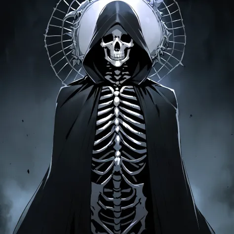 Once upon a time, in a dark and mysterious kingdom, where lost souls roamed restlessly, there was a fearsome being known as the Dark Reaper. This being was a male god of death, a skeleton covered by a black hood that hid its face, except for his scary skul...