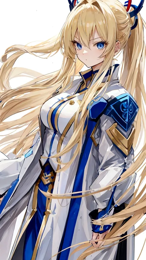 Mai: Long flowing blonde hair, intense blue eyes,  yet athletic build, stands at 55" (165 cm). Her style varies from casual chic to combat-ready attire, depending on the situation.