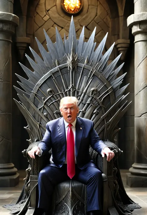 Donald Trump on the throne of Gondor.