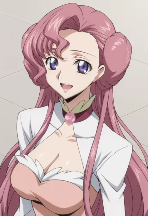 score_9, score_8_up, score_7_up, source_anime, best quality, masterpiece, rating_explicit, uncensored, official style, anime screencap, megami magazine, code geass, BREAK, euphemia li britannia, pink hair, long hair, purple eyes, double bun, large breasts,...