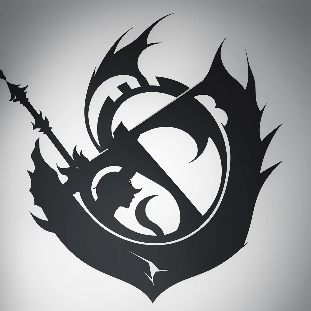 create a minimalistic, simple and objective logo of a lightning spear