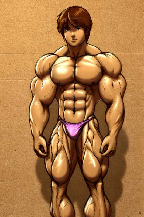 muscular boy , physicist-culturist, taller, Huge , pink thong ,soft shading, mbbbbb , Alone  , whole body 