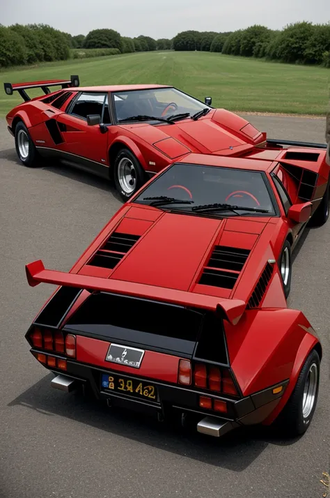 Black Countach with red details