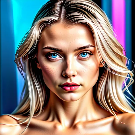 
 Face Portrait , Hyper realistic 23-year-old white woman, blue eyes, blonde balayage, long hair,  , expressions faciales sexy, seductive facial expressionace detail: 1.4): 0.4], 16K resolution, 4k resolution, dinamic lighting, High definition resolution, ...