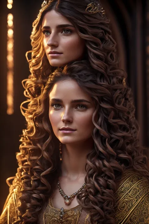 a Breton bard-priest hybrid worshiper of Dibella, intricate detailed portrait, ornate ceremonial robes, flowing hair, serene expression, glowing divine aura, warm lighting, photorealistic, masterpiece, cinematic composition, hyperrealistic, 8k, extremely d...