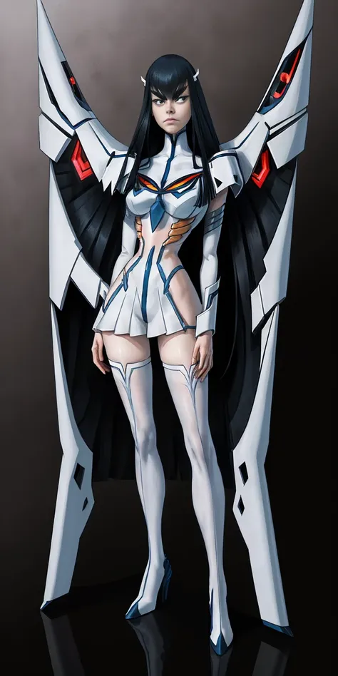 female satsuki kiryuin, satsuki kiryuin from kill-la-kill, mesh stockings, full height, bottom view, best quality, very detailed...