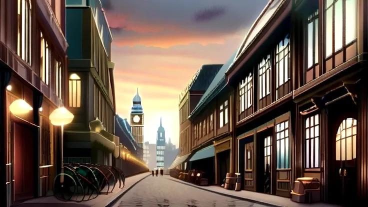 Scenery, anime scenery, London Victorian era, cityscape, victorian, anime, city, England 