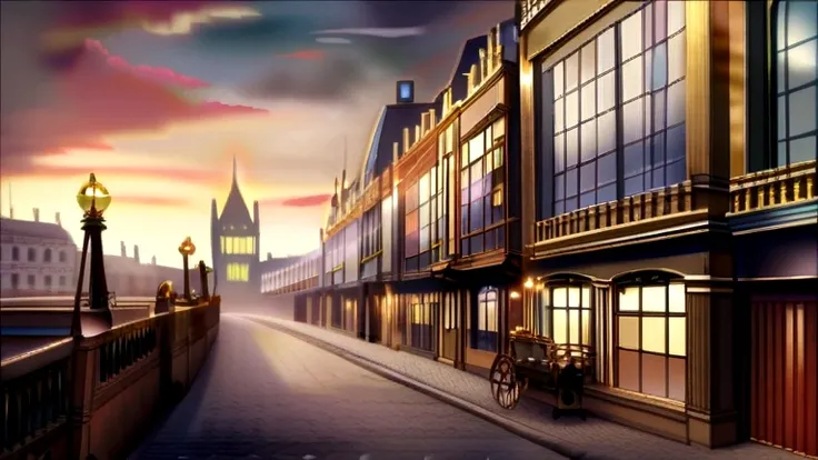 Scenery, anime scenery, London Victorian era, cityscape, victorian, anime, city, England 