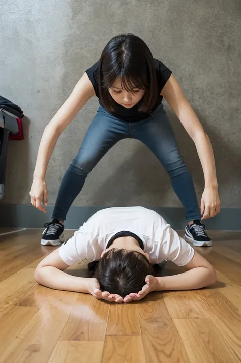 crawling position on their hands and knees