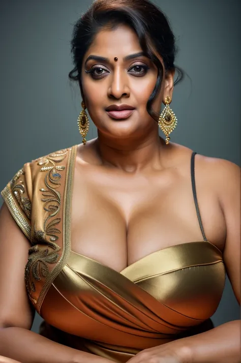 50yo mature MILF Anushka Shetty,((best quality)), ((masterpiece)), ((realistic)), sweat, alluring figure,  bulging figure, thick charming lady, curvy, thick navel, full figured woman, eye kajal, massive breast, full body, styled hair, pierced eyes, female ...