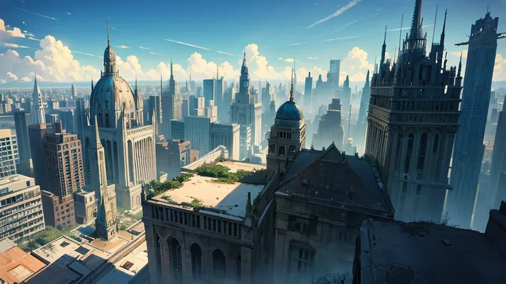 Make an RPG setting of an abandoned city. the city must be futuristic and have a dramatic air