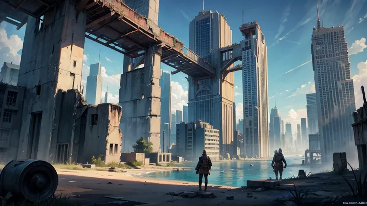 make an rpg setting of an abandoned city. the city must be futuristic and have a dramatic air