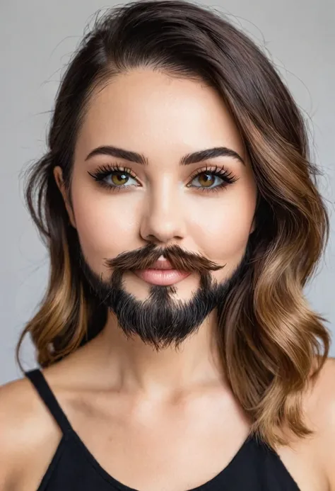 woman with a small growing beard