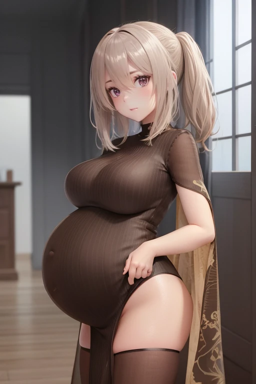 solo female, mature woman, 2d anime, high res, high quality, best quality, fashion, elegant, princess, pregnant 