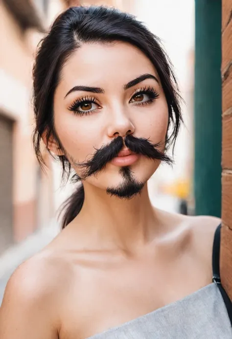 woman with side whiskers beard