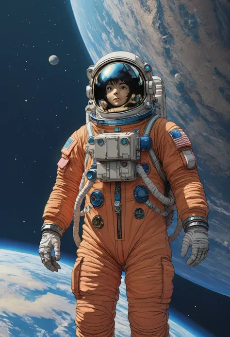 Astronaut, full body, by Studio Ghibli, best quality, masterpiece, very aesthetic, perfect composition, intricate details, ultra-detailed, vivid colors